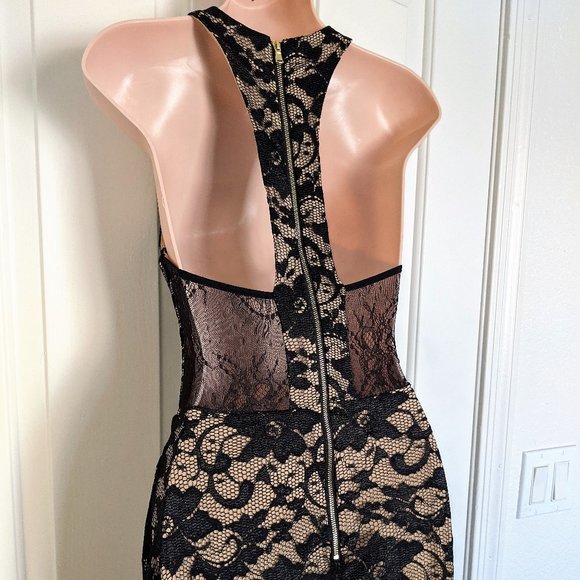 *Black Lace Deep V Neck Dress by A.B.S.- Size 8 - Picture 6 of 7